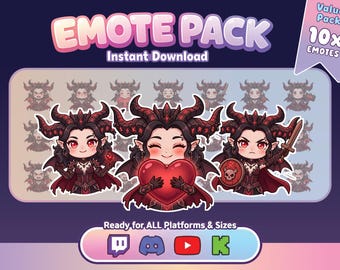 Lilith Chibi 10 Emote Paket – | Niedliche Dämonen Königin Emotes (PNG)