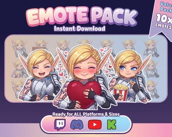 Alleria Windläufer 10 Bündel Emote Pack | Chibi Elf Waldläufer Emotes (PNG)