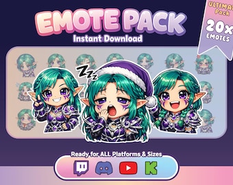 Kawaii Elfe Girl Luftschlangen Emotes | Chibi Fantasy Pack (Digitaler Download)