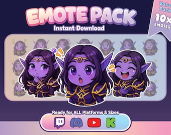 Xal'atath Vorteilspaket (10) | Chibi Void Elfenstrom Emotes (PNG)