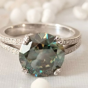 Moissanite Diamond Ring 1870's Victoria Era 3.78CT Round Diamond Art Deco Unique Engagement RingHandmade Diamond RingWedding Ring