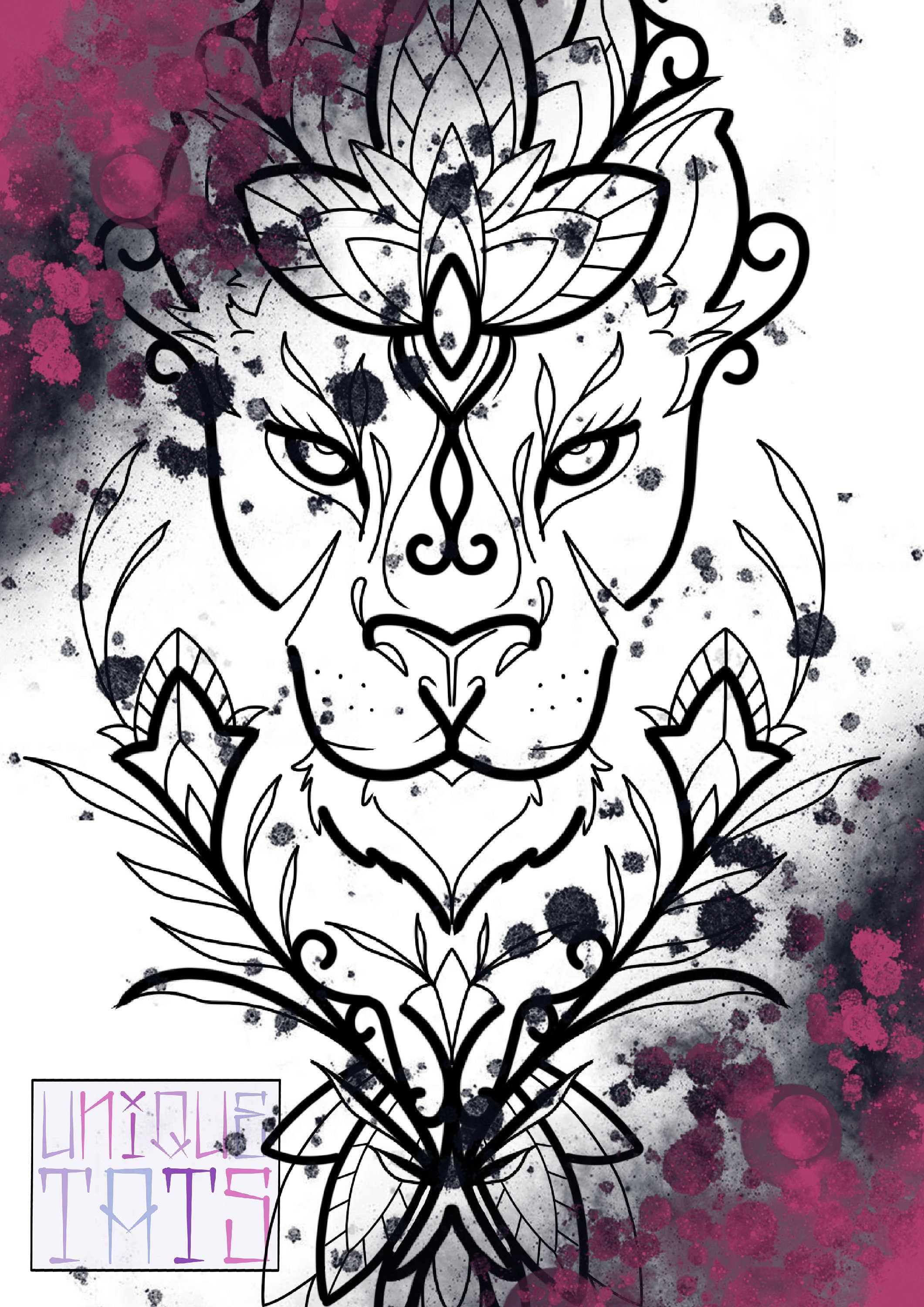 Mandala and Lion Tattoo Design - Etsy