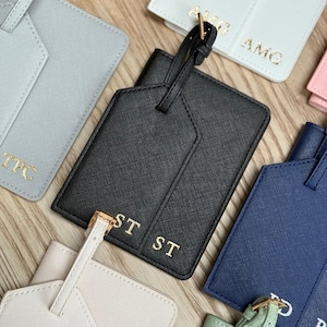 Personalized Leather Passport Holder & Personalized Luggage Tag, Bridesmaid Gifts, Honeymoon gift, Travel Set, Bride, Gifts For Her image 4