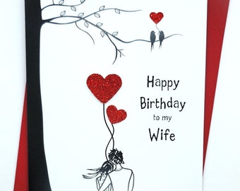 Wife Birthday Card - Special Birthday Card For Wife - Heart Birthday Cards For Her - Romantic Birthday Card For Wife - Special Wife Cards