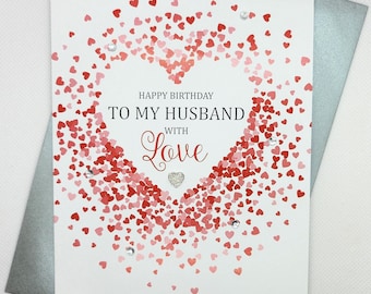 Husband Birthday Card - Special Birthday Card For Husband - Heart Birthday Card For Him - 3D Luxury Birthday Card For Husband - Husband Gift