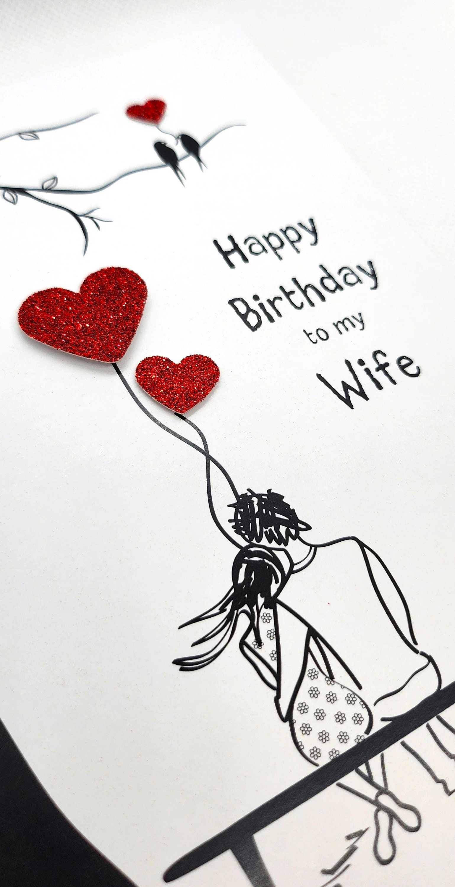 Wife Birthday Card Special Birthday Card for Wife Heart Birthday Cards