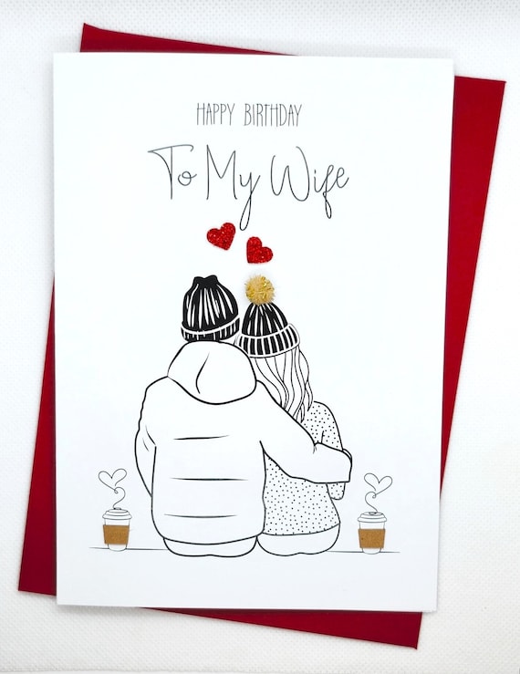 Wife Birthday Card - Special Birthday Card For My Wife - Winter Birthday Cards - Romantic Birthday Card For Wife - Coffee Lovers Cards