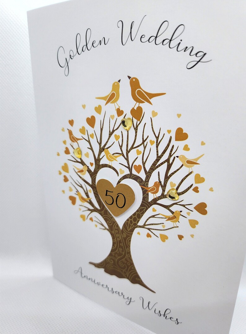 Golden Wedding Anniversary Card 50th Wedding Anniversary Etsy UK