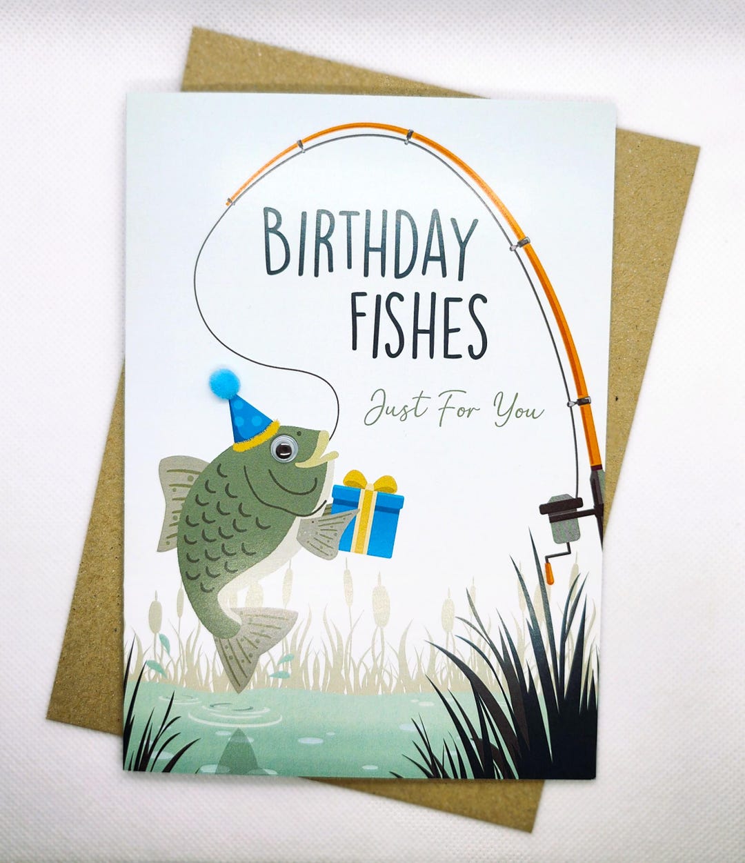 Fishing Birthday Card | Handmade Card for Fisherman, Angler Gift ...