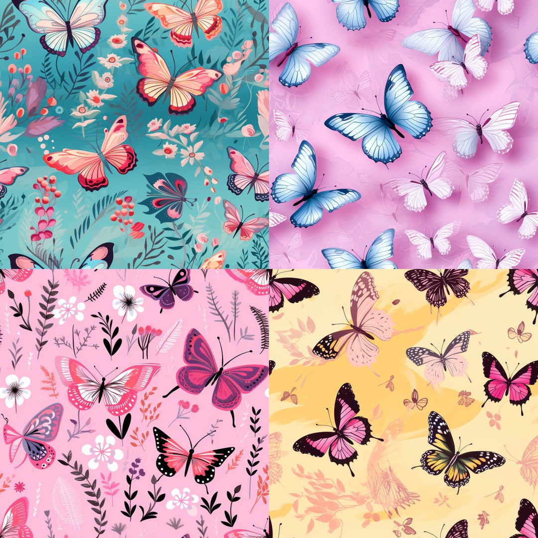 Whimsical Butterflies SEAMLESS Patterns - Digital Paper - 15 Designs ...