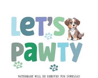 Let&#39;s Paw-ty Shirt, Puppy Dog Party, Little Boy Dog Party, Pawty Png, Boy Puppy Png, Pawty PNG, Happy Birthday PNG, Boy Shirt Download