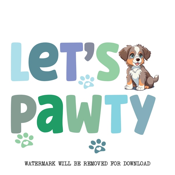 Let's Paw-ty Shirt, Puppy Dog Party, Little Boy Dog Party, Pawty Png, Boy Puppy Png, Pawty PNG, Happy Birthday PNG, Boy Shirt Download