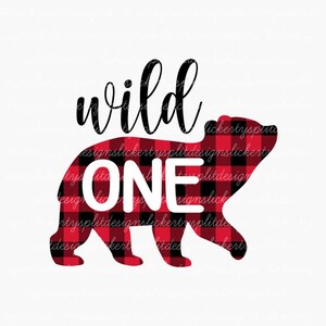 1. Geburtstag Holzfäller, Buffalo Plaid Party, Holzfäller Party, Jungen Geburtstag, Sublimation, Bär 1. Geburtstag, Bär Clipart