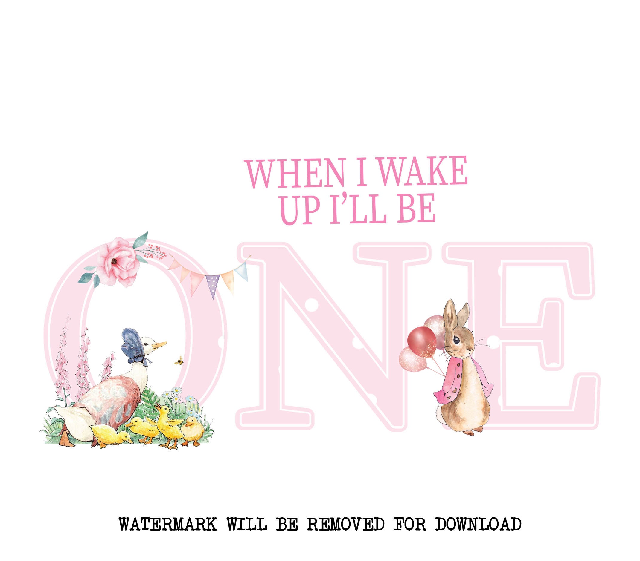 When I Wake up I Will Be One Png, Flopsy Birthday One PNG, Woodland
