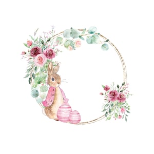 Peter Rabbit, Ostern Clip Art, Mein erstes Ostern Design PNG, Pink Flopsie Sublimationsdesign, Ostern Shirt, Baby Mädchen, 1st Ostern