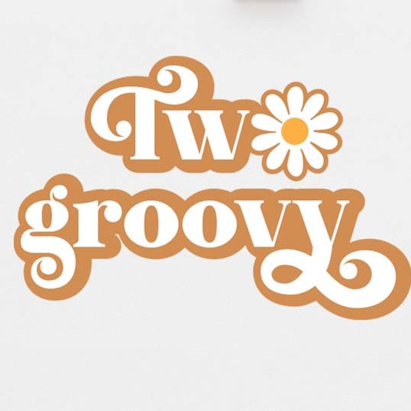 Two Groovy PNG, 2nd Birthday Instant Digital Download Groovy 2nd T-Shirt Sublimation Design, Daisy Birthday, 70's Birthday