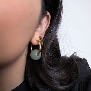 Aventurin Donut Ohrringe: 18kt Vergoldeter Edelstahl