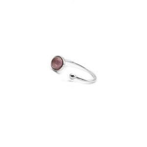 Amethyst Ring, Silver Amethyst Open Ring, Adjustable Ring Amethyst, Round Amethyst Stone Ring, SilverDainty Open Ring, Thing ring with stone