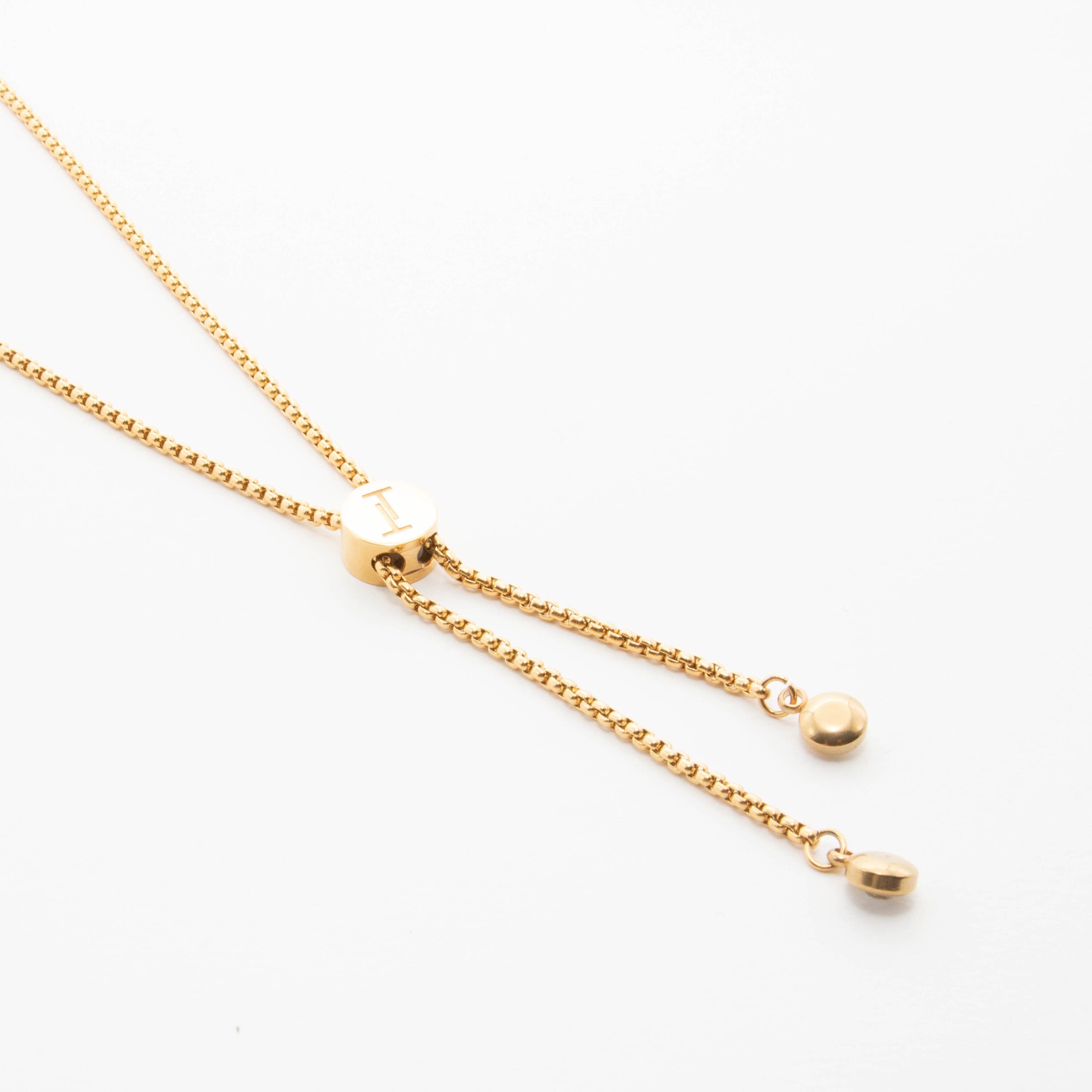 Gold Tie Chain Necklace, Lariat Necklace, Bolo Tie Necklace, Gold Chain
