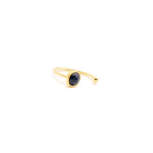 Gold Lapis lazuli Ring, Lapis Lazuli Open Ring, Lapis Stacking Ring, Dainty Lapis lazuli Gemstone Ring Sterling Silver Gold, Tiny Thin Ring