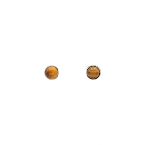 Silver Tiger Eye Stud Earrings, Dainty Tiger Eye Stud Earrings, Small Ball Tiger Eye Earrings, Tiny Gem Earrings, Delicate Cat Eye Earrings.