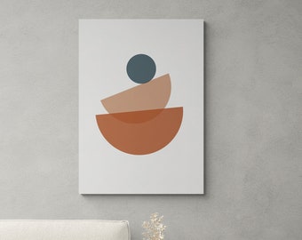 Neutral Beige Mid-Century Digital Poster, Minimalist Living Room Décor, Minimalist MCM Wall Art, Mid-Century Modern Printable, Trendy Art