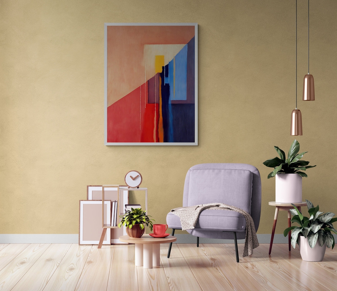 Abstract Geometric Gallery WALL ART Décor, Modern Expressionism Digital ... - Abstract Expressionist Wall Decor Geometric Modern Abstract Design Abstract