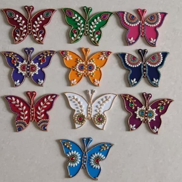 Butterfly Magnets| Beads|  Pearls| Handmade| Fridge | Wall| Return Gifts | House Warming | Dasara |Diwali