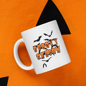 Taza de murciélagos de temporada espeluznante / Taza de Halloween / Regalo de Halloween / Taza de café / Otoño / Otoño / Espeluznante / Murciélagos