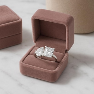 Toi et Moi-ring, beloftering, verlovingsring, ring twee stenen, trouwring, jubileumcadeau, cadeau voor haar, moissanietringen
