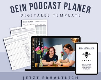 Professional Podcast Management Package – Customizable Templates, Calendars & Checklists – Digital Download with Canva Template