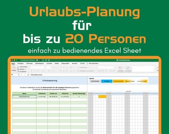 Practical holiday planning based on Excel for companies, teams and families - up to 20 people