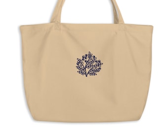 Embroidered BLUEBERRY Large Eco Tote - Econscious EC8001