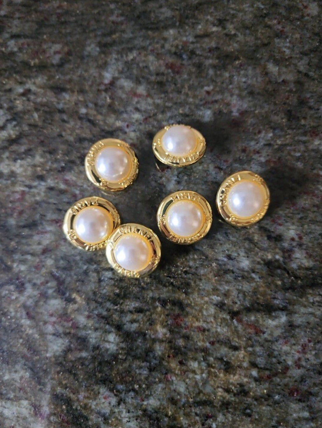 Auth Vintage Designer Buttons 6 Pcs Etsy