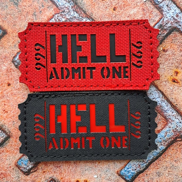 Hell geef toe dat één ticket grappige lasercut-patch is