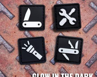 Mini Tool Icon PVC Patch Glow in the Dark