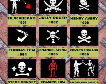 Legendäre Piratenflaggen Vinyl Taktische Moral Patches - Blackbeard, Jolly Roger, Stede Bonnet & Mehr