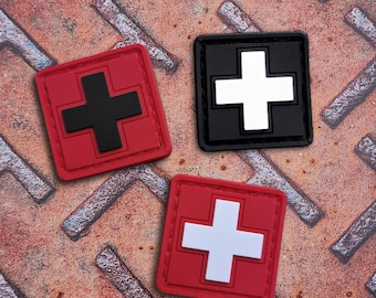 Mini Medical Cross PVC Patch – Medical Identification for Backpacks, First Aid Kits & Gear