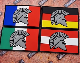 Spartan Flags Molon Labe Flaggen Aufnäher aus Gummi