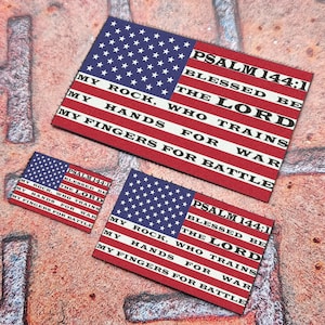 American Psalm 144:1 Bible Verse Christian Vinyl Flag Tactical Morale Patch