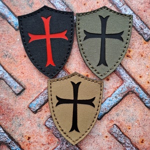 Crusader Cross Shield Morale Lasercut Patch