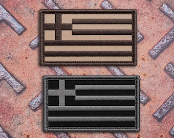 Greece Greek Hellas Flag 2x3.25 Hellenic Morale Tactical Hook Patch