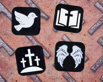 Christian Patches – Calvary, Bible & Dove | Religious Patch | Faith Symbol Patch for Bags, Vests, Gear