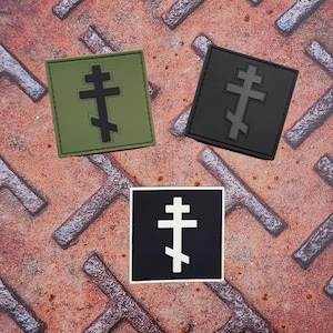 Orthodox Christian Cross Three Bar Morale PVC Patch