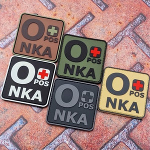 OPOS NKA Blood Type Allergies PVC Patch