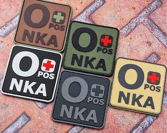 OPOS NKA Blood Type Allergies PVC Patch