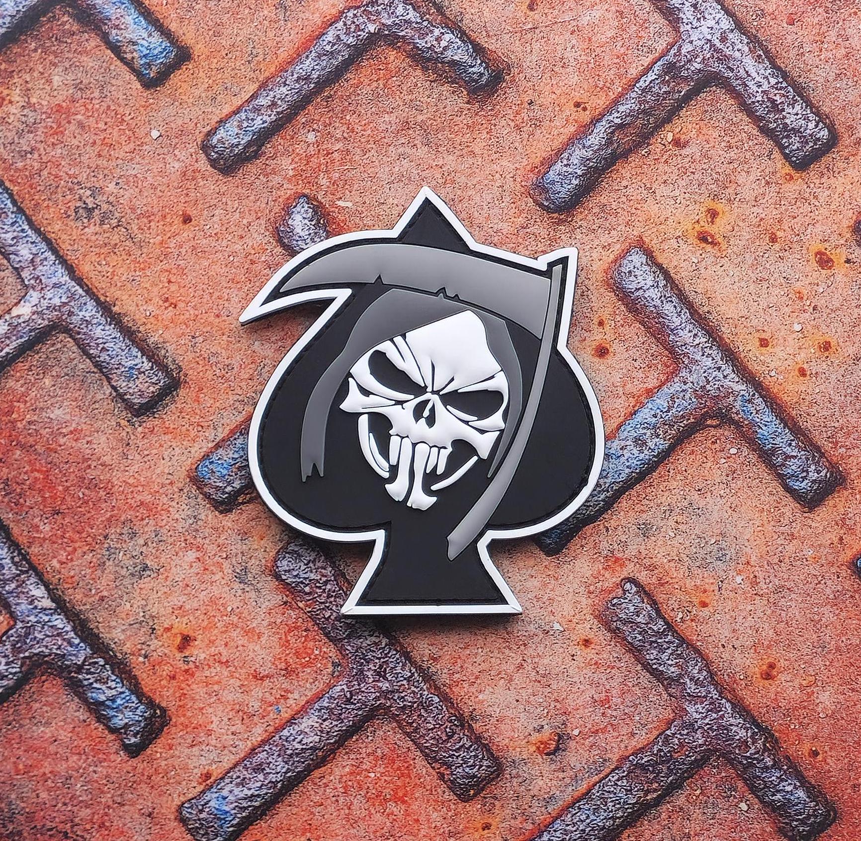 Grim Reaper Ace of Spades Skull Rubber Patch - Etsy