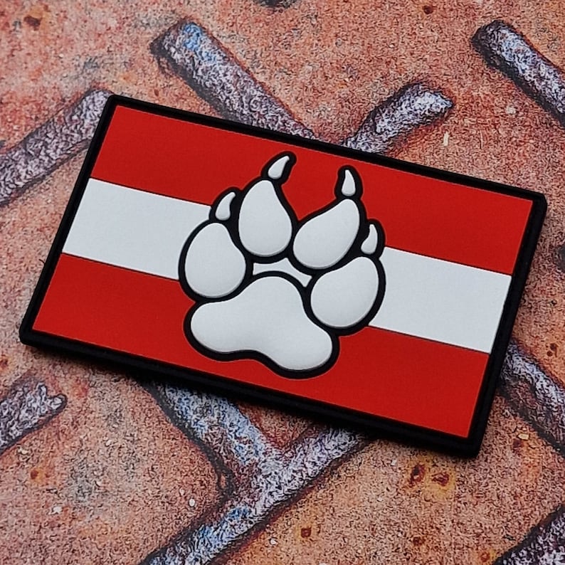 K9 Handler Dog Paw in Flag PVC Rubber Patch Etsy
