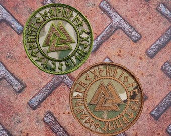 Valknut Norse Runes Patch - Odin Wikinger Klettaufnäher