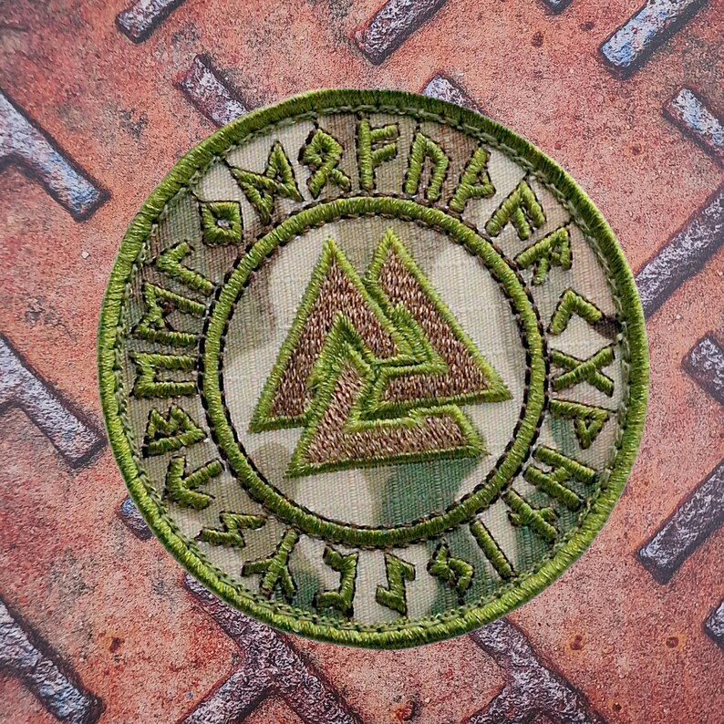 Valknut Norse Runes Patch – Odin Viking Embroidered Hook & Loop Patch ...